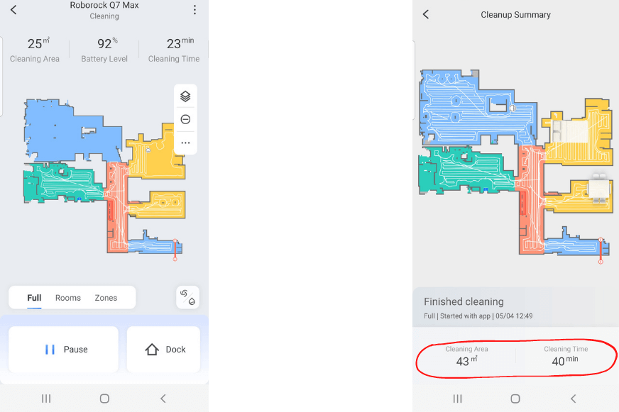 Структурированная навигация Roborock Q7 Max в приложении